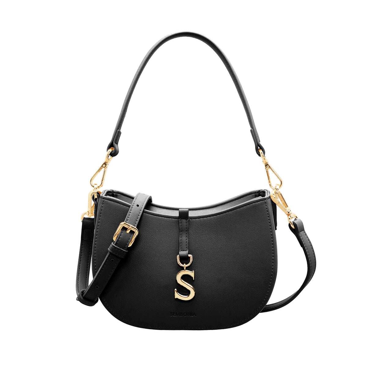 S-Pendant Crescent Crossbody Bag