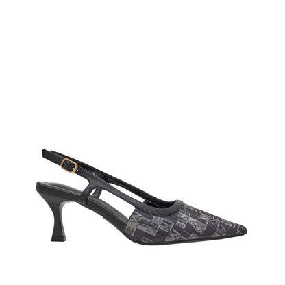 Women Synthetic Leather + Monogram Mule