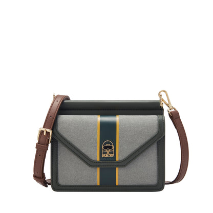Classic Striped Canvas Envelope Crossbody Bag