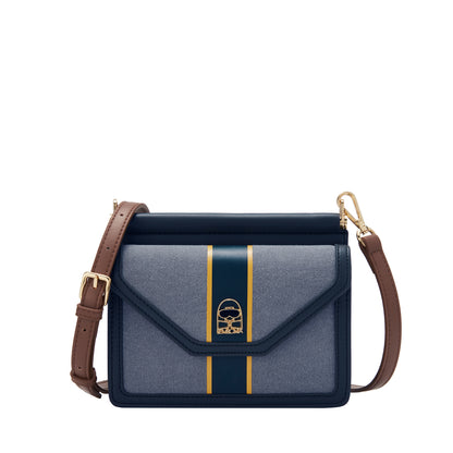Classic Striped Canvas Envelope Crossbody Bag