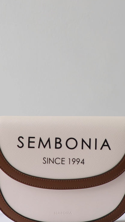 Audrey Logo Printed Crescent Crossbody Bag