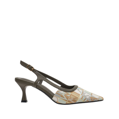 Women Synthetic Leather + Monogram Mule